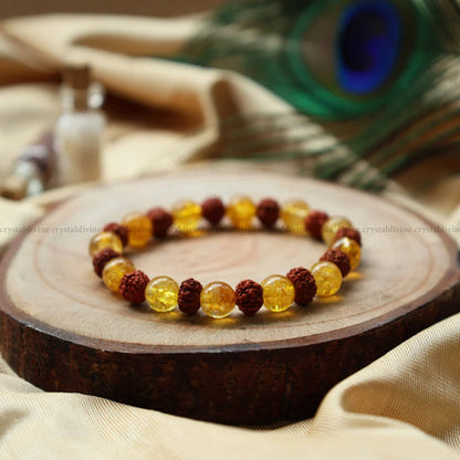 Rudraksha Citrine Crystal Bracelet (Pack of 2)