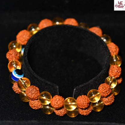 Rudraksha Citrine Crystal Bracelet (Pack of 2)