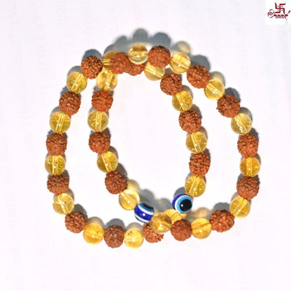 Rudraksha Citrine Crystal Bracelet (Pack of 2)