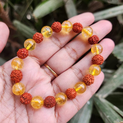 Rudraksha Citrine Crystal Bracelet (Pack of 2)